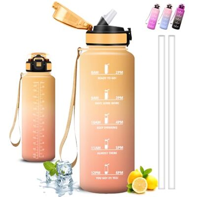 Grsta Trinkflasche, Trinkflasche 1 5 liter, Wasserflasche mit Strohhalm, Leicht zu Reinigen, Flasche Auslaufsicher, mit Motivierenden Slogans, Wasserflasche mit Zeitmarkierung, für Wandern, Yoga, Camping Grsta Trinkflasche, Trinkflasche 1 5 liter, Wasserflasche mit Strohhalm, Leicht zu Reinigen, Flasche Auslaufsicher, mit Motivierenden Slogans, Wasserflasche mit Zeitmarkierung, für Wandern, Yoga, Camping