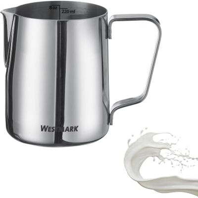 Westmark Milchkännchen Brasilia 200 ml – ideal für Kaffeesahne, Milch, Honig und andere Kaffee- und Teezusätze, Barista Zubehör – Rostfreier Edelstahl, Silber Westmark Milchkännchen Brasilia 200 ml – ideal für Kaffeesahne, Milch, Honig und andere Kaffee- und Teezusätze, Barista Zubehör – Rostfreier Edelstahl, Silber