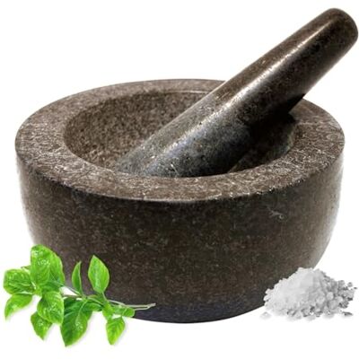 Asian Happy Kitchen Granitmörser mit Stößel - 18 cm Durchmesser Asian Happy Kitchen Granitmörser mit Stößel - 18 cm Durchmesser