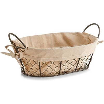 ZELLER PRESENT SCHÖNER LEBEN. PRAKTISCH WOHNEN. Zeller Brotkörbchen Countrystyle, m. Griffen, Draht/Leinen, Braun/Beige, 30 x 21 x 11 cm 18091 ZELLER PRESENT SCHÖNER LEBEN. PRAKTISCH WOHNEN. Zeller Brotkörbchen Countrystyle, m. Griffen, Draht/Leinen, Braun/Beige, 30 x 21 x 11 cm 18091