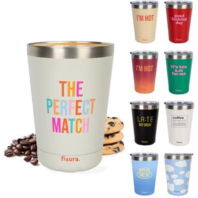 FISURA – Originaler Thermobecher The Perfect Match. Beige Isoliertasse für unterwegs. 310-ml-Kaffeebecher aus Edelstahl. BPA-frei. Ideal für Auto, Arbeit oder Freizeit. Kompakt und langlebig. FISURA – Originaler Thermobecher The Perfect Match. Beige Isoliertasse für unterwegs. 310-ml-Kaffeebecher aus Edelstahl. BPA-frei. Ideal für Auto, Arbeit oder Freizeit. Kompakt und langlebig.
