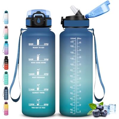 Grsta Trinkflasche- 1 5 liter- Trinkflasche Sport, Wasserflasche mit Strohhalm, Wasserflasche mit Motivierendem Slogan, Leicht zu Reinigen, Flasche für Camping, Outdoor, Wandern, Running Grsta Trinkflasche- 1 5 liter- Trinkflasche Sport, Wasserflasche mit Strohhalm, Wasserflasche mit Motivierendem Slogan, Leicht zu Reinigen, Flasche für Camping, Outdoor, Wandern, Running