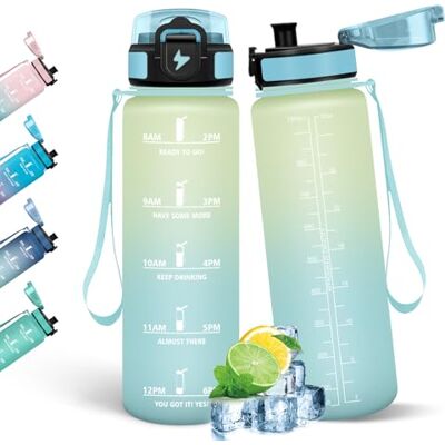 HoneyHolly Trinkflasche 1L, Auslaufsicher mit Zeitmarkierung, Wasserflasche, Sportflasche mit Filter, Trinkflasche Kohlensäure Geeignet, Flasche, Wasserflasche Sport für Outdoor, Fahrrad, Fitness HoneyHolly Trinkflasche 1L, Auslaufsicher mit Zeitmarkierung, Wasserflasche, Sportflasche mit Filter, Trinkflasche Kohlensäure Geeignet, Flasche, Wasserflasche Sport für Outdoor, Fahrrad, Fitness