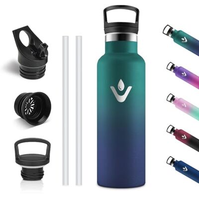 Motswedi Vikastar Edelstahl Trinkflasche, Thermosflasche 500 ml, BPA-frei Trinkflasche, Thermosflasche mit Strohhalm, Trinkflaschee für Schule, Sport, Fahrrad, Camping, Dunkelgrün & Dunkelblau Motswedi Vikastar Edelstahl Trinkflasche, Thermosflasche 500 ml, BPA-frei Trinkflasche, Thermosflasche mit Strohhalm, Trinkflaschee für Schule, Sport, Fahrrad, Camping, Dunkelgrün & Dunkelblau