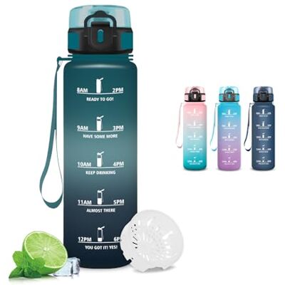 Mujigaga Trinkflasche Kinder, Wasserflasche 0 5 liter, Trinkflasche mit Uhrzeit, Wasserflasche Auslaufsicher, mit Zeitmarkierung, Leicht zu Reinigen, Flasche für Schule, Büro, Running, Fitness, Outdoor Mujigaga Trinkflasche Kinder, Wasserflasche 0 5 liter, Trinkflasche mit Uhrzeit, Wasserflasche Auslaufsicher, mit Zeitmarkierung, Leicht zu Reinigen, Flasche für Schule, Büro, Running, Fitness, Outdoor