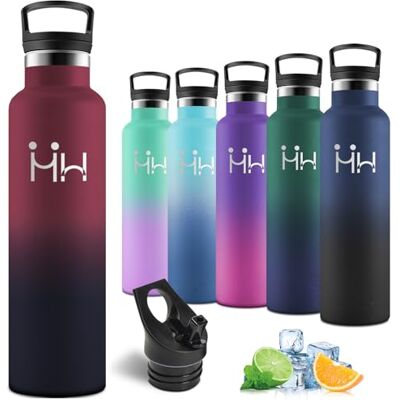 Motswedi Trinkflasche Edelstahl 1l, Auslaufsicher, Thermosflasche Kalt & Warm, Trinkflasche mit Strohhalm, Isolierte Flasche, Wasserflasche, für Gym, Fahrrad, Sport, Wandern, Schwarz & Rot Motswedi Trinkflasche Edelstahl 1l, Auslaufsicher, Thermosflasche Kalt & Warm, Trinkflasche mit Strohhalm, Isolierte Flasche, Wasserflasche, für Gym, Fahrrad, Sport, Wandern, Schwarz & Rot