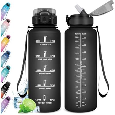 KollyKolla Trinkflasche 1.5L, Wasserflasche mit Strohhalm, Flasche BPA-Frei, Sportflasche groß, Wasserflasche Auslaufsicher, Trinkflasche Kohlensäure Geeignet, flasche für Erwachsener, Büro KollyKolla Trinkflasche 1.5L, Wasserflasche mit Strohhalm, Flasche BPA-Frei, Sportflasche groß, Wasserflasche Auslaufsicher, Trinkflasche Kohlensäure Geeignet, flasche für Erwachsener, Büro
