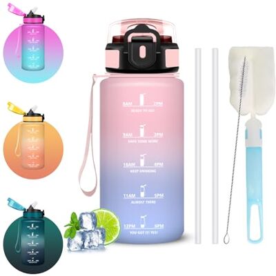 Mujigaga Trinkflasche 0 5 liter, Wasserflasche, Trinkflasche mit Strohhalm Kinder, Auslaufsicher, Wasserflasche mit Strohbürste und Topfbürste, Leicht zu Reinigen, Water Bottle für Schule, Büro, Fitness Mujigaga Trinkflasche 0 5 liter, Wasserflasche, Trinkflasche mit Strohhalm Kinder, Auslaufsicher, Wasserflasche mit Strohbürste und Topfbürste, Leicht zu Reinigen, Water Bottle für Schule, Büro, Fitness