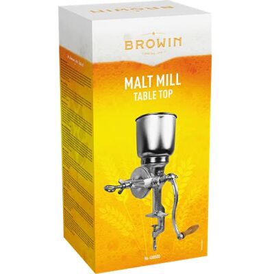 Browin 408500 Handschrotmühle 1 kg, Manuelle Getreidemühle mit hohem Trichter zum Mahlen von Malz zu Bier, Mehl zu Brot, Mais und Erbsen, Silber Browin 408500 Handschrotmühle 1 kg, Manuelle Getreidemühle mit hohem Trichter zum Mahlen von Malz zu Bier, Mehl zu Brot, Mais und Erbsen, Silber