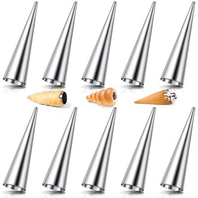 AiQInu 10 Stück Cannoli Schillerlockenform,Edelstahl Cannoli Röhrchen Set Gerade Röhrchen Hörnchen Schaumrollenformen Sahnerollen für Cannoli-Röhren, Croissant, Backformen AiQInu 10 Stück Cannoli Schillerlockenform,Edelstahl Cannoli Röhrchen Set Gerade Röhrchen Hörnchen Schaumrollenformen Sahnerollen für Cannoli-Röhren, Croissant, Backformen