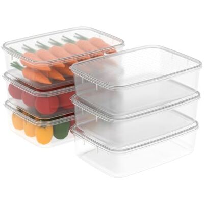 Cetomo 3.5L*6 Gefrierbehälter, Frischhaltedosen, Vorratsdosen mit Deckel, Behälter zum Einfrieren fur Kühlschrank, Gefriergeeignet, Mikrowellengeeignet, BPA-freier Kunststoff, Klar, 3.5L-6er Set Cetomo 3.5L*6 Gefrierbehälter, Frischhaltedosen, Vorratsdosen mit Deckel, Behälter zum Einfrieren fur Kühlschrank, Gefriergeeignet, Mikrowellengeeignet, BPA-freier Kunststoff, Klar, 3.5L-6er Set