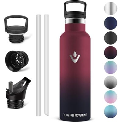 Vikaster isolierflasche, Thermosflasche 750ml, BPA-frei Trinkflasche, Thermosflasche mit Strohhalm, Trinkflaschee für Schule, Sport, Fahrrad, Camping, Fitness, Outdoor Vikaster isolierflasche, Thermosflasche 750ml, BPA-frei Trinkflasche, Thermosflasche mit Strohhalm, Trinkflaschee für Schule, Sport, Fahrrad, Camping, Fitness, Outdoor