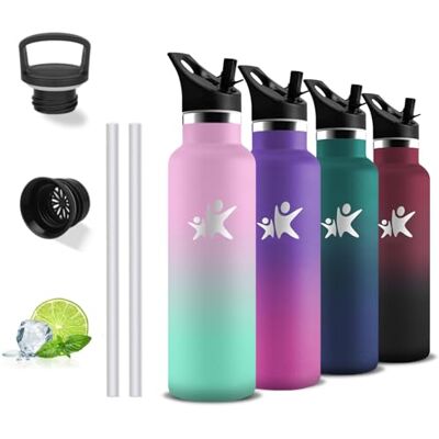 Grsta Thermosflasche 0.5 liter- Trinkflasche Kinder, Trinkflasche mit Strohhalm, BPA-Frei, Flasche Auslaufsicher, Leicht zu Reinigen, Wasserflasche Doppelwandig, für Schule, Reisen, Camping Grsta Thermosflasche 0.5 liter- Trinkflasche Kinder, Trinkflasche mit Strohhalm, BPA-Frei, Flasche Auslaufsicher, Leicht zu Reinigen, Wasserflasche Doppelwandig, für Schule, Reisen, Camping