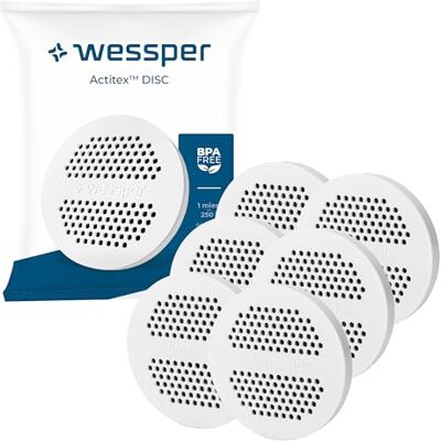 Wessper Disc Filter für Trinkflasche und Kanne, Wasserflasche filter mit Aktivkohle, Reduzierung von Chlor und SchwermetalleErsatz für Brita Microdisc Flaschen und Karaffen 6 Stück Wessper Disc Filter für Trinkflasche und Kanne, Wasserflasche filter mit Aktivkohle, Reduzierung von Chlor und SchwermetalleErsatz für Brita Microdisc Flaschen und Karaffen 6 Stück
