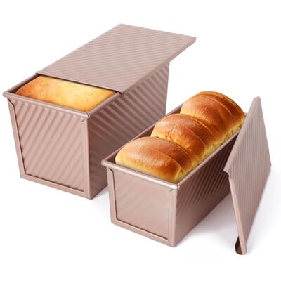 VINATO 2 Stück Brotbackform mit Deckel, 21 x 12 x 11,7cm + 19 x 9,5 x 8cm, Toastbrot Backform mit Deckel, Backform BrotBrotformen zum Backen von Brot, Gebäck und Kuchen VINATO 2 Stück Brotbackform mit Deckel, 21 x 12 x 11,7cm + 19 x 9,5 x 8cm, Toastbrot Backform mit Deckel, Backform BrotBrotformen zum Backen von Brot, Gebäck und Kuchen