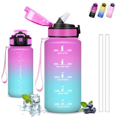 Grsta Trinkflasche Kinder, Trinkflasche 500ml, Wasserflasche mit Strohhalm, Leicht zu Reinigen, Wasserflasche Auslaufsicher, mit Motivierendem Slogan, Flasche Motivation, für Schule, Sport, Camping, Yoga Grsta Trinkflasche Kinder, Trinkflasche 500ml, Wasserflasche mit Strohhalm, Leicht zu Reinigen, Wasserflasche Auslaufsicher, mit Motivierendem Slogan, Flasche Motivation, für Schule, Sport, Camping, Yoga