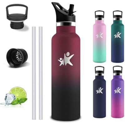 Grsta Trinkflasche Edelstahl- 500ml- Wasserflasche- Trinkflasche Auslaufsicher- BPA-Frei- Wasser Flasche mit Strohhalm- Doppelwandige Vakuumisolierte, Wasserflasche Metall für Schule, Reisen, Camping Grsta Trinkflasche Edelstahl- 500ml- Wasserflasche- Trinkflasche Auslaufsicher- BPA-Frei- Wasser Flasche mit Strohhalm- Doppelwandige Vakuumisolierte, Wasserflasche Metall für Schule, Reisen, Camping