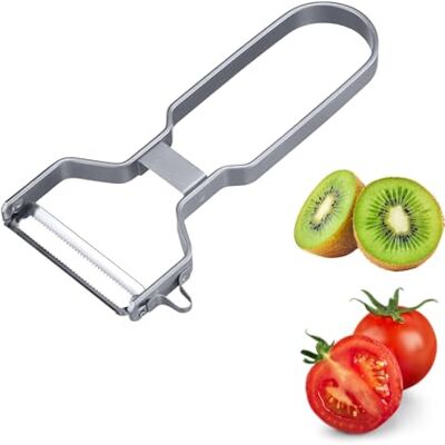 Westmark Sparschäler mit 2 schneidig gezackter Klinge – ideal zum Schälen von Tomate, Kiwi, Mango, Paprika und mehr, für Rechts- und Linkshänder Edelstahl Westmark Sparschäler mit 2 schneidig gezackter Klinge – ideal zum Schälen von Tomate, Kiwi, Mango, Paprika und mehr, für Rechts- und Linkshänder Edelstahl