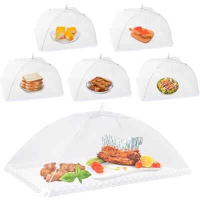 Homealexa 6er Set Fliegenhaube Lebensmittel, Wiederverwendbare Abdeckhaube für Essen (1 XL 100×60 cm & 5×43 cm), Faltbare Speisenabdeckung Food Cover für BBQ, Picknick & Gartenparty Homealexa 6er Set Fliegenhaube Lebensmittel, Wiederverwendbare Abdeckhaube für Essen (1 XL 100×60 cm & 5×43 cm), Faltbare Speisenabdeckung Food Cover für BBQ, Picknick & Gartenparty