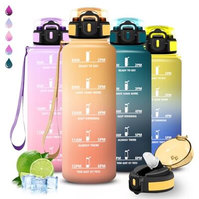 Grsta Trinkflasche, Trinkflasche 1 5 liter, Wasserflasche mit Strohhalm, Leicht zu Reinigen, Wasserflasche Auslaufsicher, mit Motivierenden Slogans, Flasche mit Zeitmarkierung, für Wandern, Camping, Yoga Grsta Trinkflasche, Trinkflasche 1 5 liter, Wasserflasche mit Strohhalm, Leicht zu Reinigen, Wasserflasche Auslaufsicher, mit Motivierenden Slogans, Flasche mit Zeitmarkierung, für Wandern, Camping, Yoga