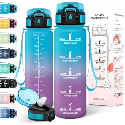 Motswedi Trinkflasche 1l, Kohlensäure Geeignet, Trinkflasche mit Strohhalm, Auslaufsicher, Wasserflasche, BPA-Frei, Flasche, Einhandöffnung, Trinkflaschen, für Fitness, Fahrrad, Outdoor, Blau Violett Motswedi Trinkflasche 1l, Kohlensäure Geeignet, Trinkflasche mit Strohhalm, Auslaufsicher, Wasserflasche, BPA-Frei, Flasche, Einhandöffnung, Trinkflaschen, für Fitness, Fahrrad, Outdoor, Blau Violett