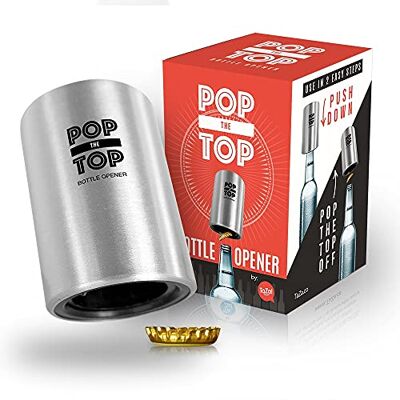 Taza ! Pop-the-Top Bottle Opener (Brushed Aluminum) by Taza ! Pop-the-Top Bottle Opener (Brushed Aluminum) by