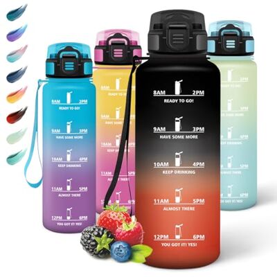 Motswedi Trinkflasche mit Strohhalm, 1.5L BPA-Frei, Trinkflasche Sport, Auslaufsicher, Wasserflasche, Kohlensäure Geeignet, Trinkflaschen, Flasche für Schule, Outdoors, Schwarz und Rot Motswedi Trinkflasche mit Strohhalm, 1.5L BPA-Frei, Trinkflasche Sport, Auslaufsicher, Wasserflasche, Kohlensäure Geeignet, Trinkflaschen, Flasche für Schule, Outdoors, Schwarz und Rot