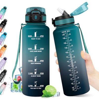 KollyKolla Sportflasche 1.5L, Trinkflasche Kohlensäure Geeignet, Auslaufsicher, BPA-frei, Trinkflasche mit Zeitmarkierung & Strohhalm, Motivierende Wasserflasche für Fitness, Schule, Fahrrad, Yoga, Camping, KollyKolla Sportflasche 1.5L, Trinkflasche Kohlensäure Geeignet, Auslaufsicher, BPA-frei, Trinkflasche mit Zeitmarkierung & Strohhalm, Motivierende Wasserflasche für Fitness, Schule, Fahrrad, Yoga, Camping,