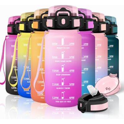 Motswedi Trinkflasche Kinder, 500ml Auslaufsicher, Trinkflasche Kohlensäure Geeignet, mit Zeitmarkierung, Wasserflasche, Sportflasche, für Schule, Sport, Yoga, Fitness, Büro, Hellrosa & Rosarot Motswedi Trinkflasche Kinder, 500ml Auslaufsicher, Trinkflasche Kohlensäure Geeignet, mit Zeitmarkierung, Wasserflasche, Sportflasche, für Schule, Sport, Yoga, Fitness, Büro, Hellrosa & Rosarot