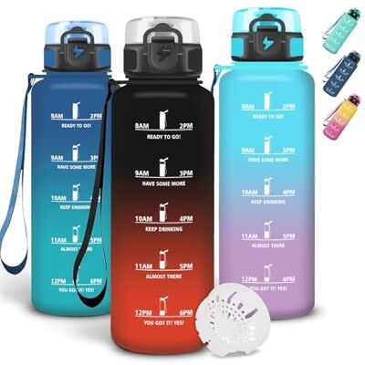 Grsta Trinkflasche 1 5 liter, Wasserflasche mit Filter, Trinkflasche Sport Auslaufsichere, Sichere Verriegelung, Mit Zeitmarkierung und Schnürung, Flasche für Fitness, Camping, Wandern Grsta Trinkflasche 1 5 liter, Wasserflasche mit Filter, Trinkflasche Sport Auslaufsichere, Sichere Verriegelung, Mit Zeitmarkierung und Schnürung, Flasche für Fitness, Camping, Wandern