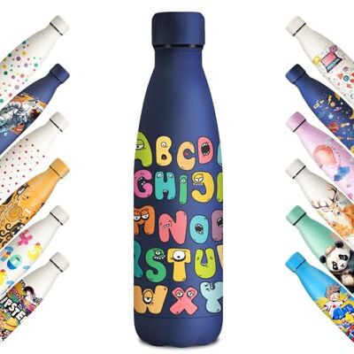 KollyKolla Edelstahl Trinkflasche 500ml, 3D-Druck Trinkflasche, Sport, Trinkflasche Kohlensäure Geeignet, Auslaufsicher Thermoskanne, BPA-Frei, Trinkflaschen für Kinder, Schule, Sport KollyKolla Edelstahl Trinkflasche 500ml, 3D-Druck Trinkflasche, Sport, Trinkflasche Kohlensäure Geeignet, Auslaufsicher Thermoskanne, BPA-Frei, Trinkflaschen für Kinder, Schule, Sport