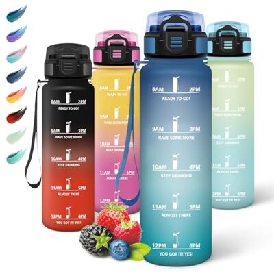 Motswedi Trinkflasche mit Strohhalm, 1000ml BPA-Frei, Trinkflasche Sport, Auslaufsicher, Wasserflasche, Kohlensäure Geeignet, Trinkflaschen, Flasche für Yoga, Schule, Outdoors, Blaugrün Motswedi Trinkflasche mit Strohhalm, 1000ml BPA-Frei, Trinkflasche Sport, Auslaufsicher, Wasserflasche, Kohlensäure Geeignet, Trinkflaschen, Flasche für Yoga, Schule, Outdoors, Blaugrün