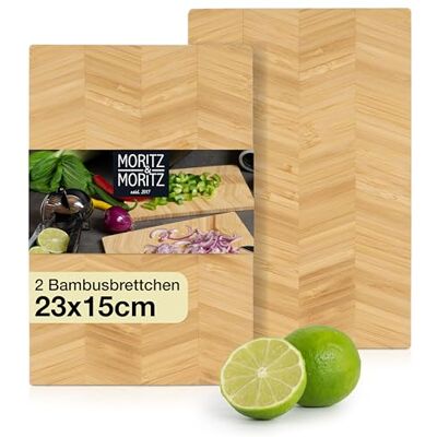 Moritz & Moritz 2x Schneidebrett Bambus Klein 23 x 14,5 cm Frühstücksbrettchen Bambus Set Schneidebrettchen zum Anrichten und Servieren Moritz & Moritz 2x Schneidebrett Bambus Klein 23 x 14,5 cm Frühstücksbrettchen Bambus Set Schneidebrettchen zum Anrichten und Servieren