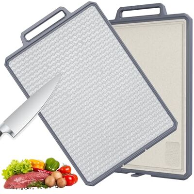 ROTTOGOON Schneidebrett Edelstahl Doppelseitiges Schneidebrett Kunststoff für die Küche 40 cm x 27 cm Großes Küchenbrett mit Saftrinne Praktischer Griff und Bodenhalterung ROTTOGOON Schneidebrett Edelstahl Doppelseitiges Schneidebrett Kunststoff für die Küche 40 cm x 27 cm Großes Küchenbrett mit Saftrinne Praktischer Griff und Bodenhalterung