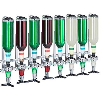 Relaxdays Barbutler Wand, Portonierer für 8 Flaschen, Profi Portionierer 3 cl, Bar Accessoire, HBT: 73x36x11 cm, silber Relaxdays Barbutler Wand, Portonierer für 8 Flaschen, Profi Portionierer 3 cl, Bar Accessoire, HBT: 73x36x11 cm, silber