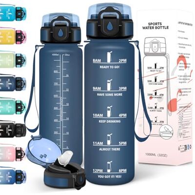 Motswedi Trinkflasche 1l, Kohlensäure Geeignet, Trinkflasche mit Strohhalm, Auslaufsicher, Wasserflasche, BPA-Frei, Flasche, Einhandöffnung, Trinkflaschen, für Fitness, Fahrrad, Outdoor,Dunkel Blau Motswedi Trinkflasche 1l, Kohlensäure Geeignet, Trinkflasche mit Strohhalm, Auslaufsicher, Wasserflasche, BPA-Frei, Flasche, Einhandöffnung, Trinkflaschen, für Fitness, Fahrrad, Outdoor,Dunkel Blau