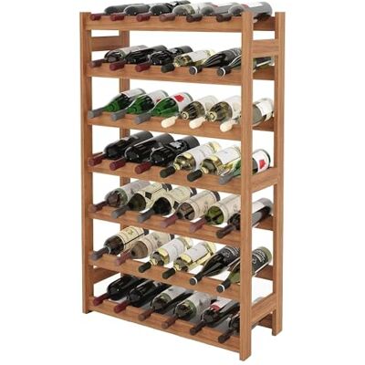 Relaxdays Weinregal, 42 Flaschen, Walnussholz, 102 x 63 x 25 cm, Weinhalter für Rot- & Weißwein, Flaschenregal, Natur Relaxdays Weinregal, 42 Flaschen, Walnussholz, 102 x 63 x 25 cm, Weinhalter für Rot- & Weißwein, Flaschenregal, Natur