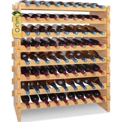 Nutrichef Weinregal aus Bambus Holz – 72 Flaschen, 4 Etagen – Stapelbares Flaschenregal für Keller oder Küche – Einfache Montage – 85 x 25 x 105 cm Nutrichef Weinregal aus Bambus Holz – 72 Flaschen, 4 Etagen – Stapelbares Flaschenregal für Keller oder Küche – Einfache Montage – 85 x 25 x 105 cm