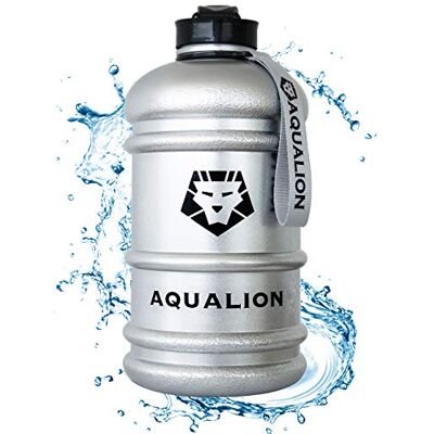 Aqualion Trinkflasche 2L Gym Bottle Sport Flasche BPA Frei 100% Auslaufsicher Extra Stark Outdoor Büro Fitness Schwimmen -, silber Aqualion Trinkflasche 2L Gym Bottle Sport Flasche BPA Frei 100% Auslaufsicher Extra Stark Outdoor Büro Fitness Schwimmen -, silber