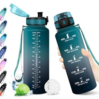 KollyKolla Trinkflasche 1.5L, Auslaufsicher, BPA-frei, Sport Wasserflasche, Trinkflasche mit Filter und Zeitmarkierung, Ideal für Gym, Yoga, Camping, Fahrrad, Schule, Büro, Erwachsene, Kohlensäure geeignet KollyKolla Trinkflasche 1.5L, Auslaufsicher, BPA-frei, Sport Wasserflasche, Trinkflasche mit Filter und Zeitmarkierung, Ideal für Gym, Yoga, Camping, Fahrrad, Schule, Büro, Erwachsene, Kohlensäure geeignet