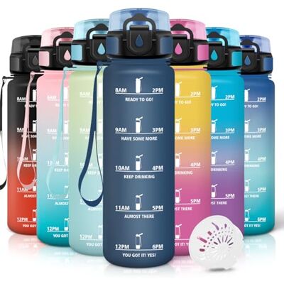 Motswedi Trinkflasche Sport, 1000ml Auslaufsicher, Trinkflasche Kohlensäure Geeignet, Mit Zeitstempel, Wasserflasche, Leichte, Flasche, Sportflasche, für Yoga, Fahrrad, Reisen, Grün Motswedi Trinkflasche Sport, 1000ml Auslaufsicher, Trinkflasche Kohlensäure Geeignet, Mit Zeitstempel, Wasserflasche, Leichte, Flasche, Sportflasche, für Yoga, Fahrrad, Reisen, Grün