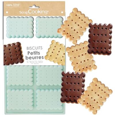 ScrapCooking – Silikonform für 8 Butterkekse – Backform für Kekse & Plätzchen – Für Ofen & Gefrierfach geeignet – Flexibles Backzubehör für Kinder – Mintgrün – 3182 ScrapCooking – Silikonform für 8 Butterkekse – Backform für Kekse & Plätzchen – Für Ofen & Gefrierfach geeignet – Flexibles Backzubehör für Kinder – Mintgrün – 3182