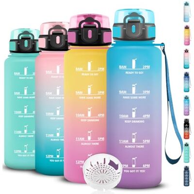 Grsta Trinkflasche 1.5 liter- Trinkflasche Sport, Wasserflasche Auslaufsicher, Flasche mit Zeitmarkierung, mit Filter, Wasserflasche Kohlensäure Geeignet, Leicht zu Reinigen, für Fitness, Reisen, Gym Grsta Trinkflasche 1.5 liter- Trinkflasche Sport, Wasserflasche Auslaufsicher, Flasche mit Zeitmarkierung, mit Filter, Wasserflasche Kohlensäure Geeignet, Leicht zu Reinigen, für Fitness, Reisen, Gym