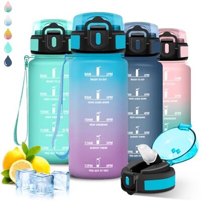 Grsta Trinkflasche Kinder, Trinkflasche 500ml, Wasserflasche mit Strohhalm, Mit Motivierendem Slogan, Flasche Auslaufsicher, Kann mit dir Tragen, Wasserflasche mit Uhrzeit, Flasche für Schule, Büro Grsta Trinkflasche Kinder, Trinkflasche 500ml, Wasserflasche mit Strohhalm, Mit Motivierendem Slogan, Flasche Auslaufsicher, Kann mit dir Tragen, Wasserflasche mit Uhrzeit, Flasche für Schule, Büro