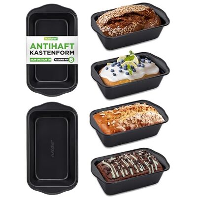 Nutrichef 6er-Set Kastenformen – Premium Antihaft-Brotbackformen aus lebensmittelechtem Karbonstahl für gleichmäßige & schnelle Wärmeverteilung, ofenfest bis 230 °C, frei von PFOA, PFOS & PTFE Nutrichef 6er-Set Kastenformen – Premium Antihaft-Brotbackformen aus lebensmittelechtem Karbonstahl für gleichmäßige & schnelle Wärmeverteilung, ofenfest bis 230 °C, frei von PFOA, PFOS & PTFE