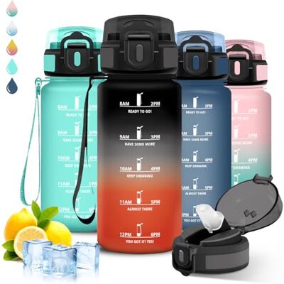 Grsta Trinkflasche- 0.5l- Trinkflasche Kinder, Wasserflasche mit Strohhalm, Leicht zu Reinigen, Wasserflasche Auslaufsicher, Mit Motivierendem Slogan, Flasche mit Uhrzeit, Flasche für Schule, Reisen Grsta Trinkflasche- 0.5l- Trinkflasche Kinder, Wasserflasche mit Strohhalm, Leicht zu Reinigen, Wasserflasche Auslaufsicher, Mit Motivierendem Slogan, Flasche mit Uhrzeit, Flasche für Schule, Reisen