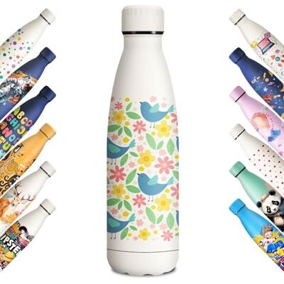 KollyKolla Edelstahl Trinkflasche 500ml, 3D-Druck, Trinkflasche Sport, Trinkflasche Kohlensäure Geeignet, Auslaufsicher Thermoskanne, BPA-Frei, Trinkflaschen für Kinder, Schule, Sport KollyKolla Edelstahl Trinkflasche 500ml, 3D-Druck, Trinkflasche Sport, Trinkflasche Kohlensäure Geeignet, Auslaufsicher Thermoskanne, BPA-Frei, Trinkflaschen für Kinder, Schule, Sport