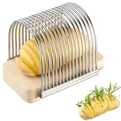 Westmark Fächerkartoffelschneider – Ideal zum schneiden gleichmäßiger Fächerkartoffeln (Hasselback), für dünne Stücke bis ca. 10 cm – Edelstahl 18/8 Westmark Fächerkartoffelschneider – Ideal zum schneiden gleichmäßiger Fächerkartoffeln (Hasselback), für dünne Stücke bis ca. 10 cm – Edelstahl 18/8
