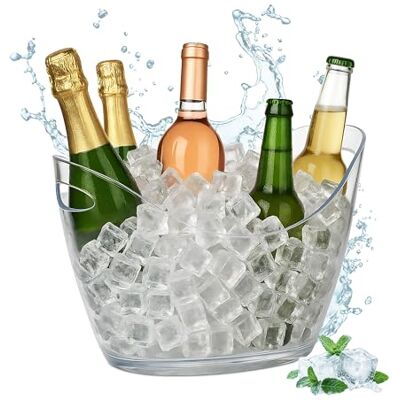 Relaxdays Getränkekühler, 6l Partywanne, Sekt, Bier, Wein kühlen, Kunststoff, HxBxT: 25,5 x 34,5 x 26 cm, transparent Relaxdays Getränkekühler, 6l Partywanne, Sekt, Bier, Wein kühlen, Kunststoff, HxBxT: 25,5 x 34,5 x 26 cm, transparent