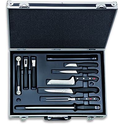 F. Dick Kochkoffer Manhattan 14-teilig (Messer-Set mit Koffer, inkl. Kochmesser + Kochwerkzeug / Zubehör, Küchenmesser Serie ProDynamic, für Profi- und Hobbyköche) 81175000, 49 cm, Schwarz F. Dick Kochkoffer Manhattan 14-teilig (Messer-Set mit Koffer, inkl. Kochmesser + Kochwerkzeug / Zubehör, Küchenmesser Serie ProDynamic, für Profi- und Hobbyköche) 81175000, 49 cm, Schwarz